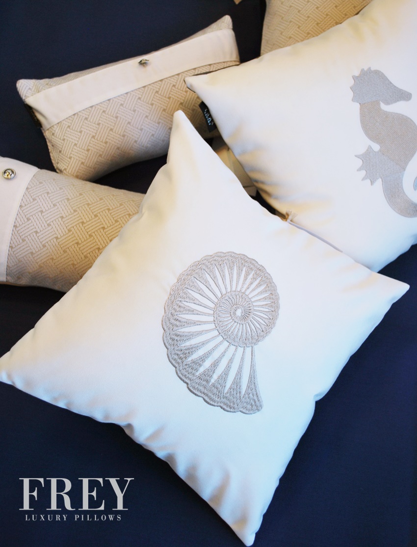 Throw pillows with embroidery